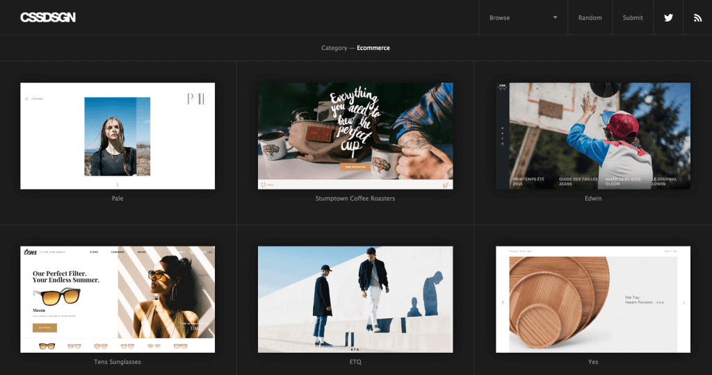 Ecommerce CSS Gallery Web design inspiration CSSDSGN