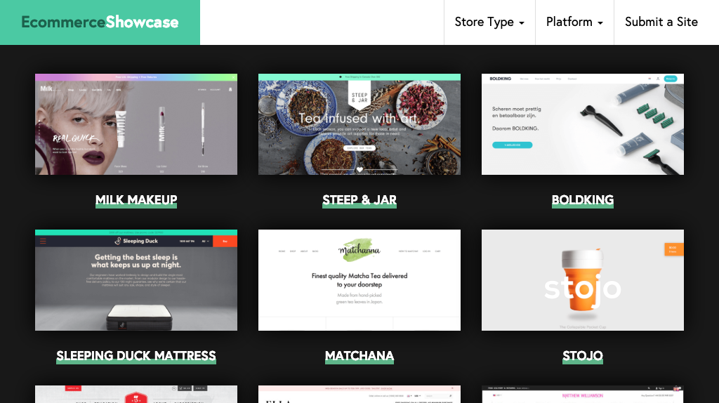 Ecommerce Design Inspiration Gallery - Ecommerce Showcase