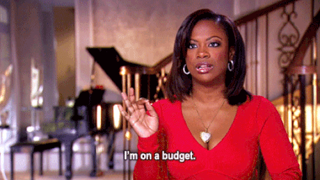 woman saying I'm on a budget