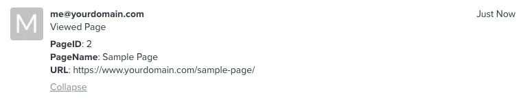 enable viewed page event
